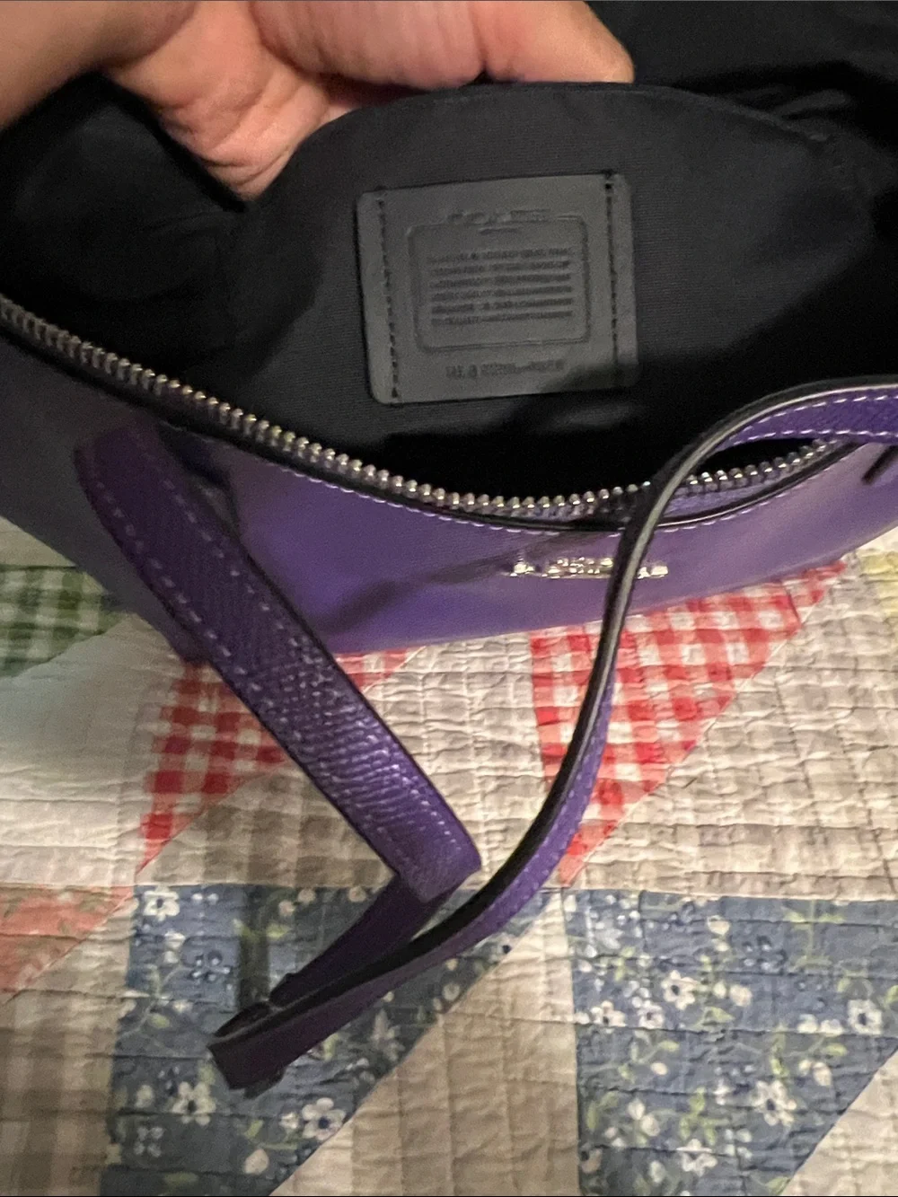 Coach Purple Leather Tote with Matching Purple Wallet